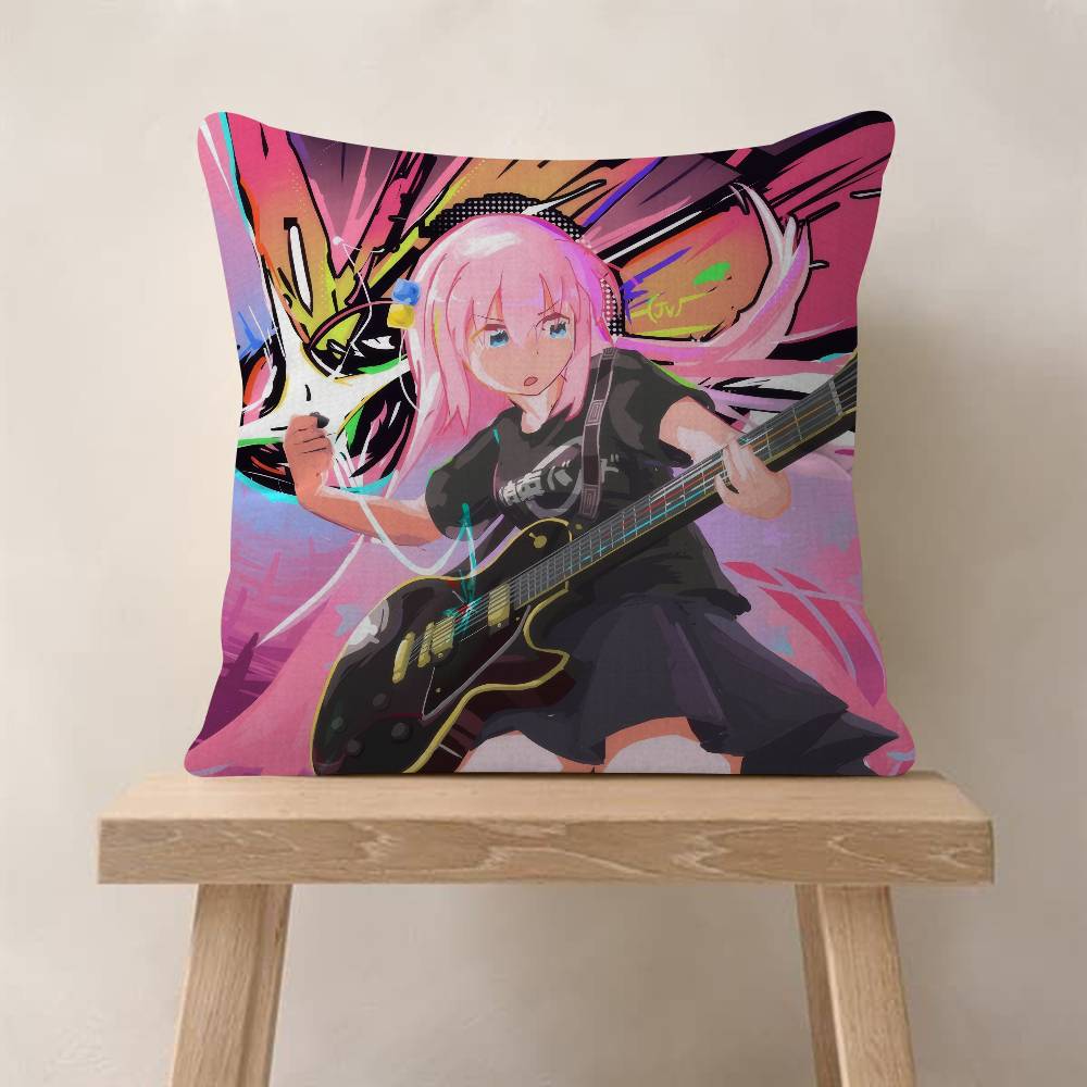 Anime Bocchi The Rock Pillow Cushion Cover Pillowcase Living Room Sofa Home Decor Customized
