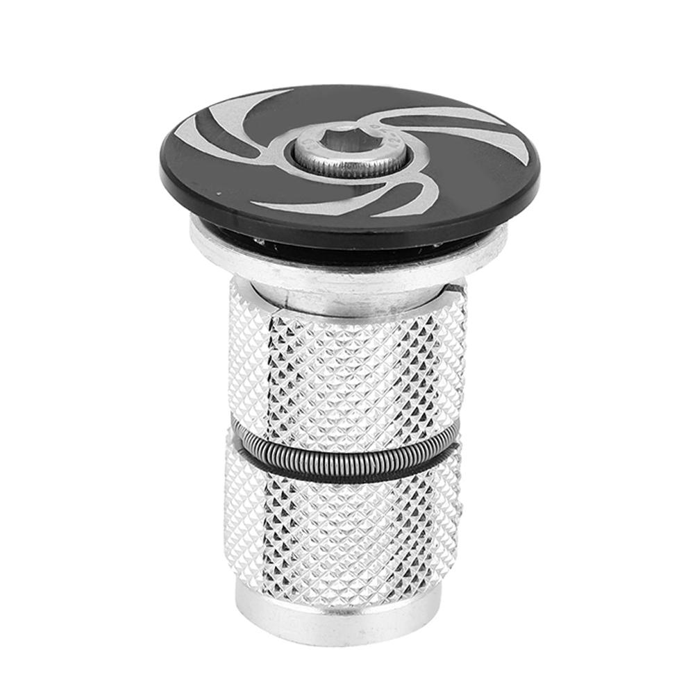 

4 Mountain Road Bike Front Fork Steerer Hdset Compression Plug Top Cover Expander(Black )
