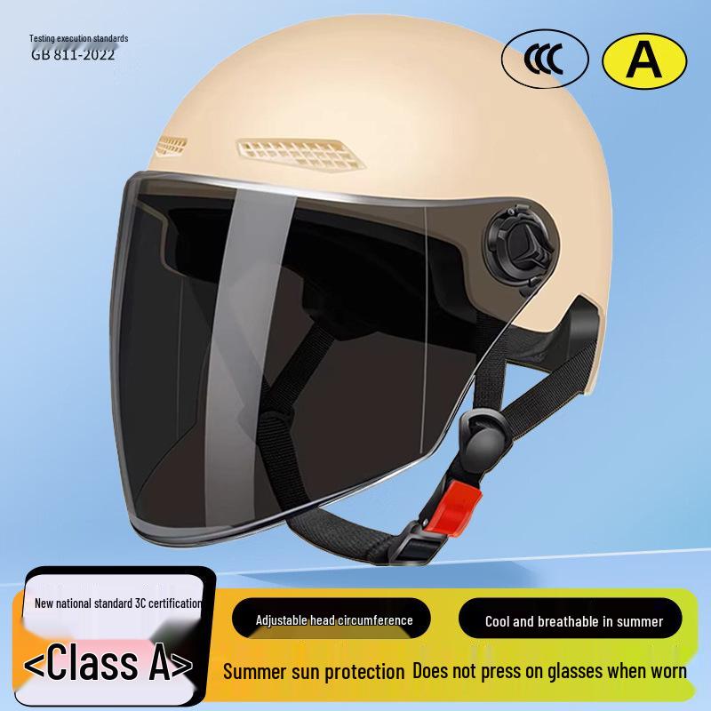 

Легкий летний шлем, соответствующий стандарту 3C, для мужчин и женщин: Солнцезащитная электрическая велосипедная и самокатная кепка E18