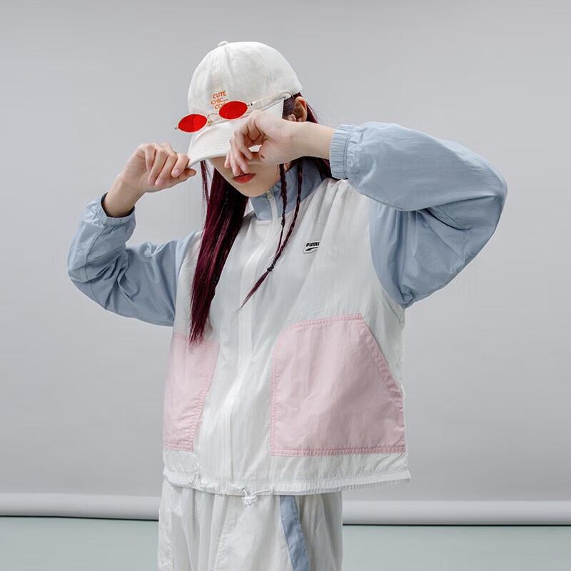 PUMA Men's Running Training Color-Block Stand Collar Knit Jacket 532726-73