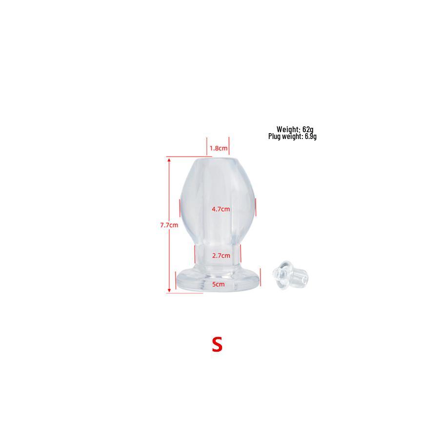 Crystal Hollow Anal Dilator Plug with Leak-Proof Strap - Occlusive Rear Anal Toy