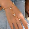 Pulsera de anillo grande de oro para mujer, cadena de muñeca, joyería, cadena para la espalda