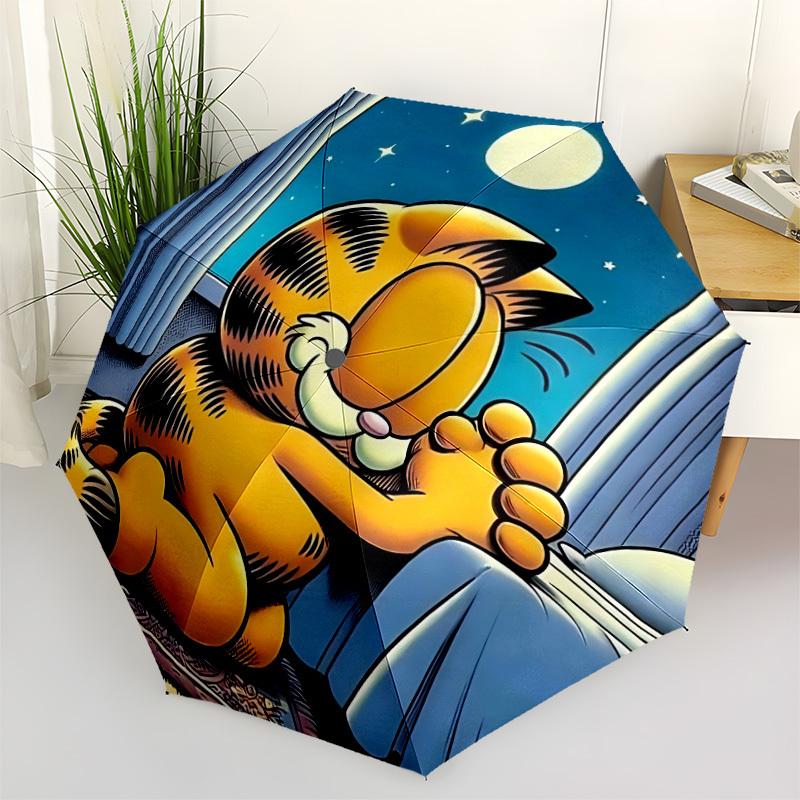 

1pc Garfield, Night Scene Automatic Open/Close Umbrella - Compact Travel Umbrella with 8-Rib Durable Frame, Lightweight & Portable for Commuting, Fash