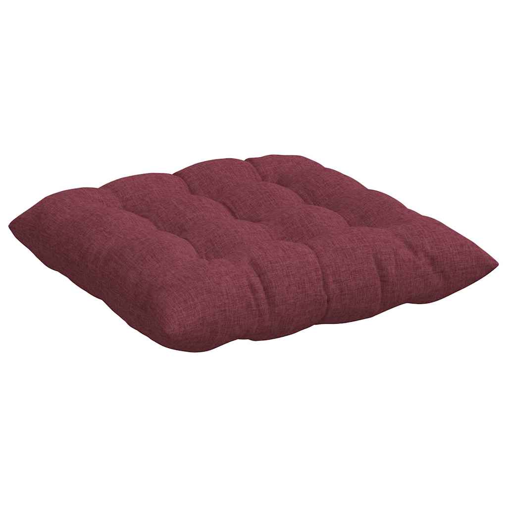 Seat Cushions 4 pcs Burgundy Red 40 x 40 x 6 cm Fabric