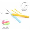 Knitters Crochet Hook Kit Bent Hooks Accessories Picking Needle Bent Crochet Hook Set with 2 Pcs Plastic Knitting Sewing Needles