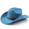 Retro Style Suede Western Cowboy Hat Woolen Jazz Top Hat Men and Women's Ethnic Style Autumn and Winter Felt Hat Big Eaves Hat