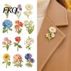 Enamel Brooch Pin, Flower Design with Smooth Edges, Durable Pin Lightweight Zinc Alloy Badge for Jackets Scarves Bags Gift Literary Style