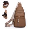 Solid Color Bohemian Chest Bag PU Leather Outdoor Shoulder Bag Crossbody Backpack  Hiking