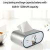Modern Artistic LED Tissue Box Holder Large Opening Napkin Storage Box with Night Light for Smooth Pulling Enduring