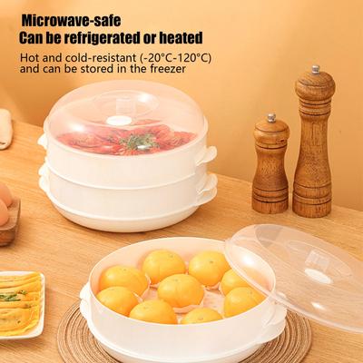 Steamer For Microwave Multifunctional Stackable Pot With Lid Vegetable & Fish Cooker For Meal Lunch Vegetables Cooking Reheating