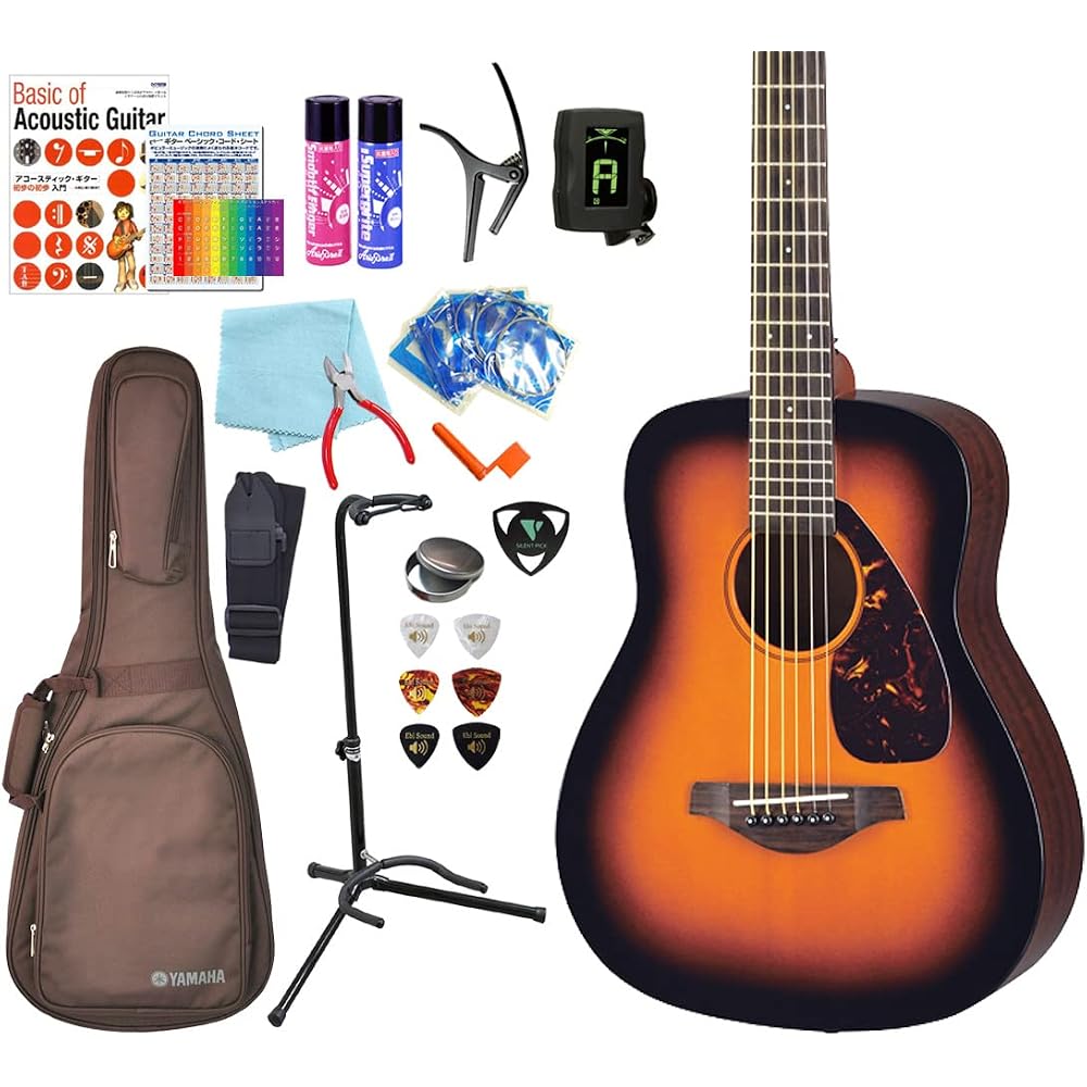 Yamaha JR2S Acoustic Mini Guitar, Beginner High-Grade 18-Piece Set [98765] (Inspected before shipping for peace of mind)