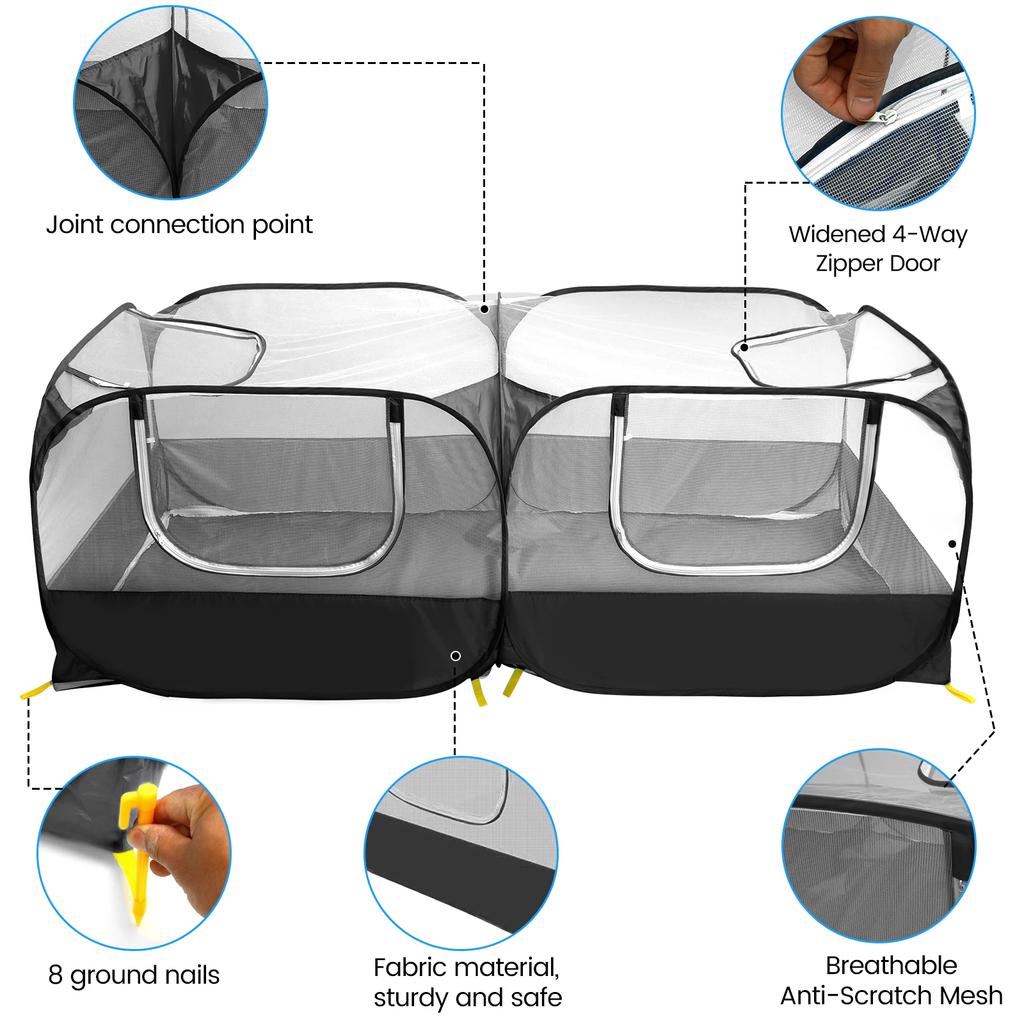 Foldable Pet Tent for Coop Cage Walk In Coop Poultry Hen Rabbit Dog Cat Small Animal Playpen for Outdoor Garden Farm Indoor Use