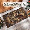 American Patriotic Theme Crystal Velvet Rug Personalized Custom Name Text Soft Floor Mat Home Decor