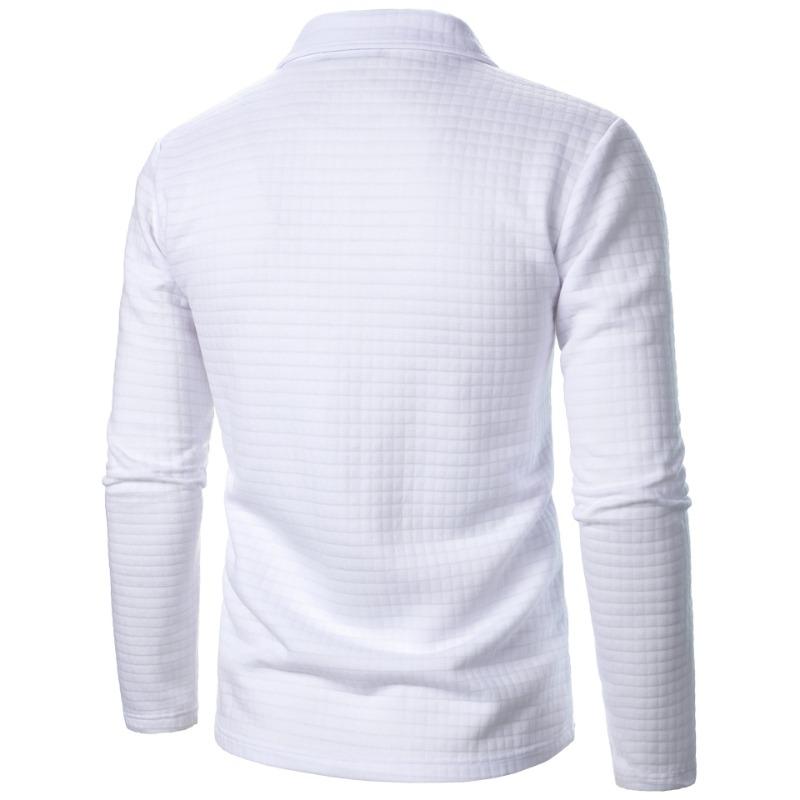 Karierte Stoffjacke Strickjacke Herren Herbst Neuer Stil Reißverschlussmantel Lässig Herren Langärmlig Kragen Waffelstoff Oberteil