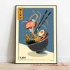 Japanese Special Food Posters Taiyaki Ramen Takoyaki Cartoon Canvas Print Wall Pictures for Living Room Kitchen Room Home Decor