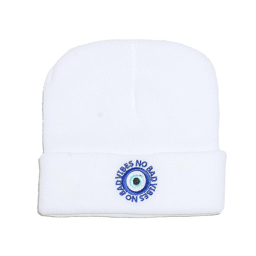 Autumn and Winter New Personality Trend Versatile Cold Hat Outdoor Riding Warm Cover Hat Eyes Knitted Hat Men and Women