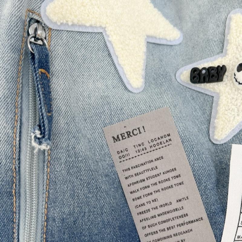 Gradientní džínový hvězdný batoh ve vintage stylu, unisex školní taška pro teenagery a vysokoškoláky, lehký prodyšný cestovní denní batoh