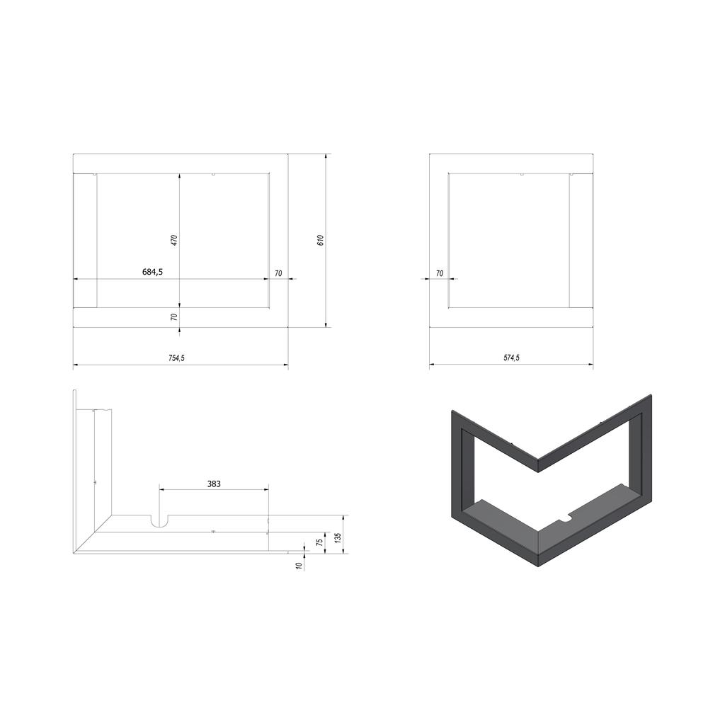 Frame for VNL/610/430 Ce Stove Frame Width 70 Mm