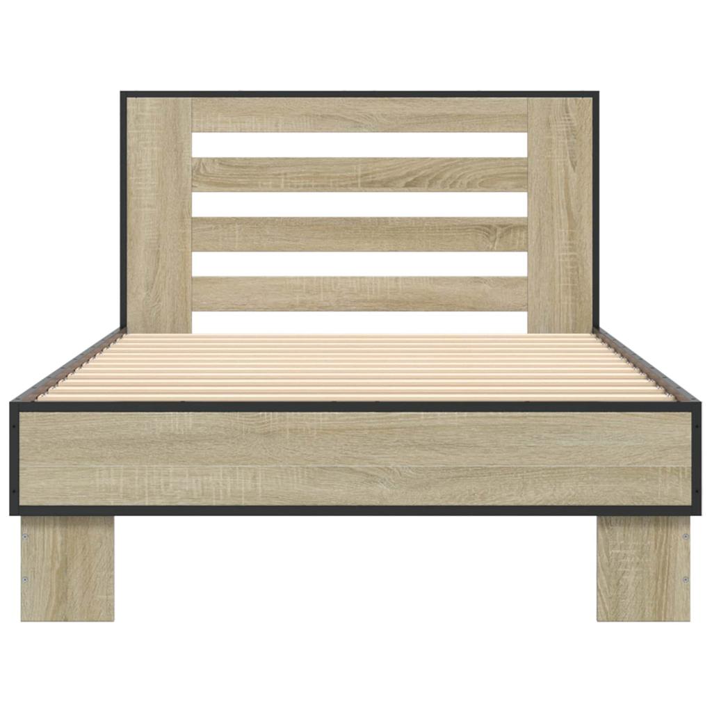 Bed Frame with Headboard Sonoma Oak Finish 80 X 200 Cm Engineered Wood