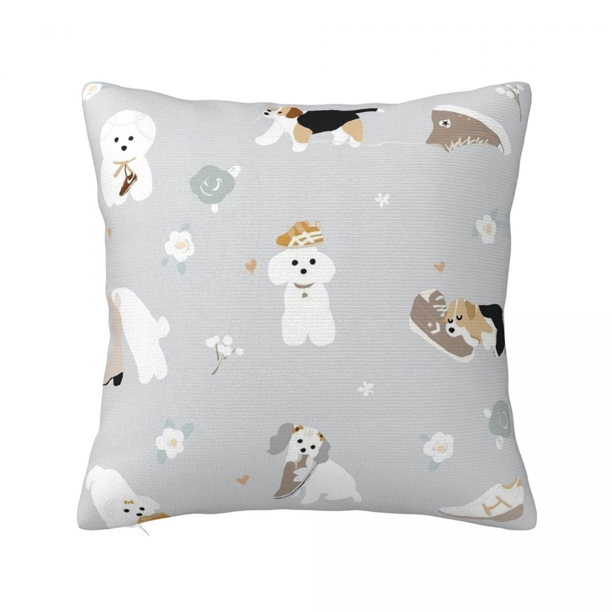 

Christmas Dachshund Pillowcase Polyester Cushion Cover Decorative Nordic Merry Christmas New Year Pillow Case Cover Home Square 30x30cm 12x12in