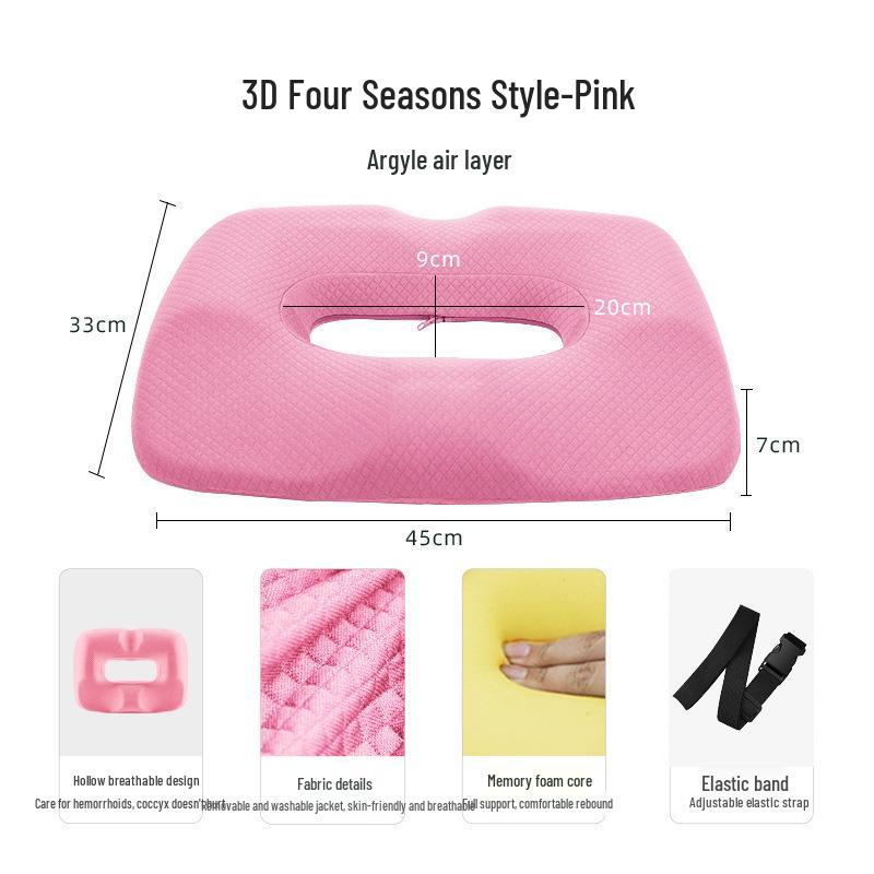 Ortopedický kostrční polštář pro úlevu od hemoroidů, těhotenství a podporu při zlomeninách s pohodlím pro záda a boky