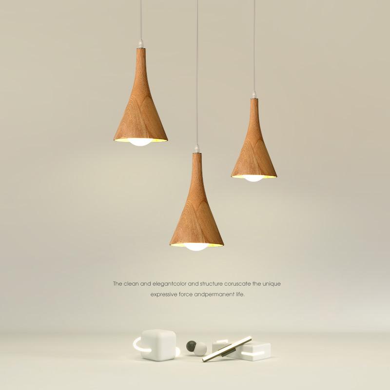 Solid Wood Nordic Japanese Chandelier for Cafe, Bar, Counter, and Homestay