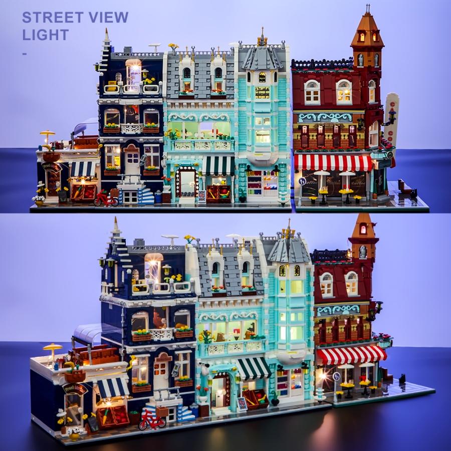 Non-Toxic European Street Scene Architecture Creative 3D Micro Building Blocks Coffee Shop Market Store Adult Kid Christmasgift
