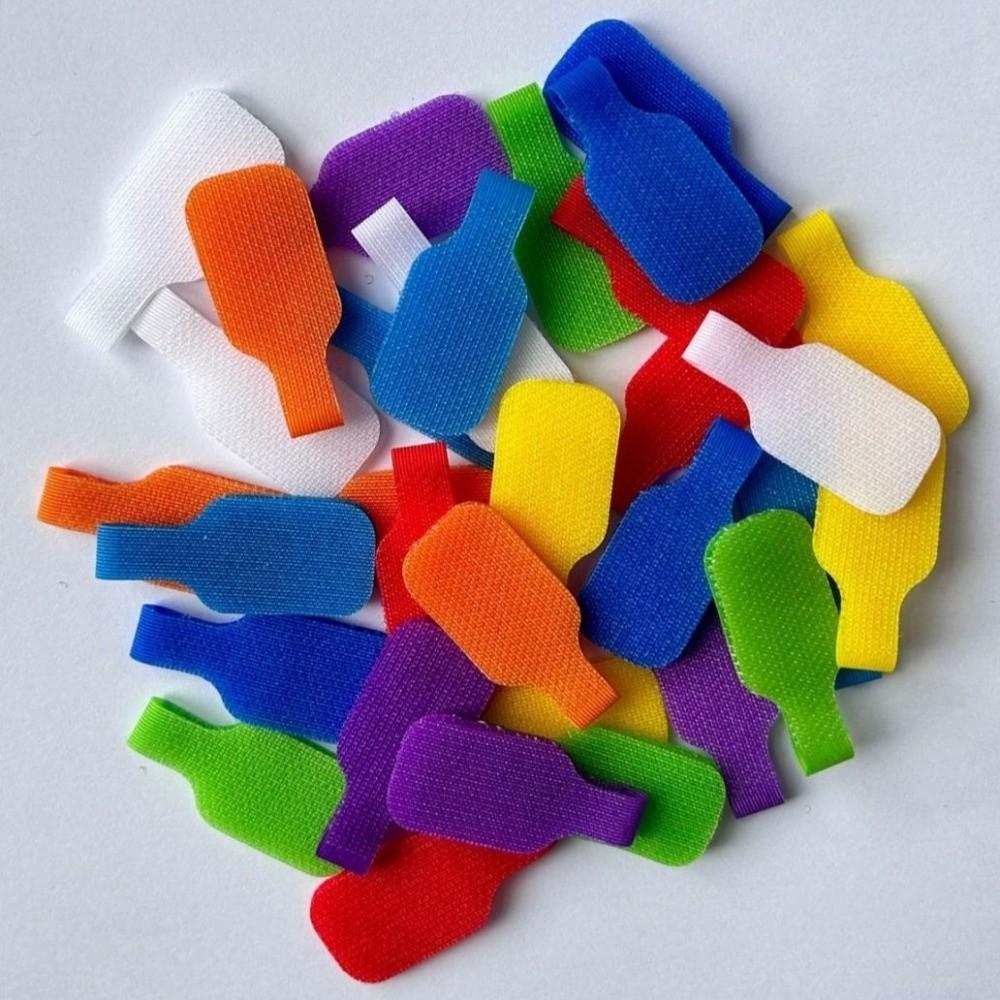 24pcs Nylon Self Adhesive Cable Labels Waterproof Wire Cord Tags  Office Home Use