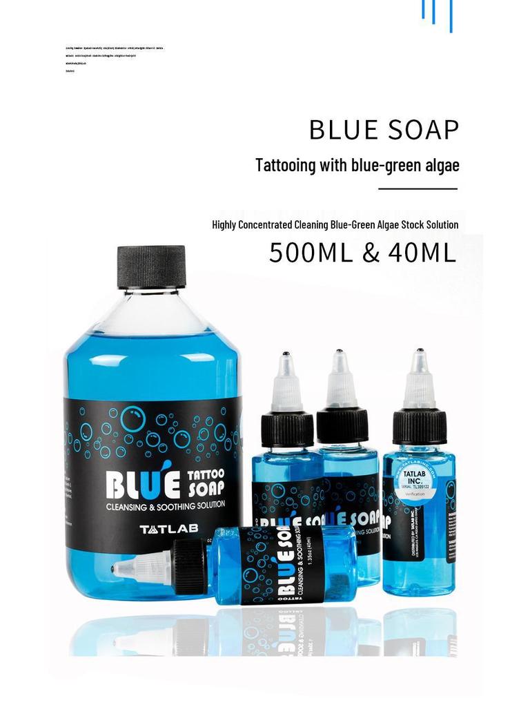 500ml Blue Algae Tattoo Cleaning Liquid - Large Bottle, Imported from USA