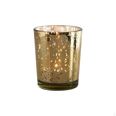 Speckled Gold Candle Holder, Glass Cup, Votive Tealight Holder Cup for