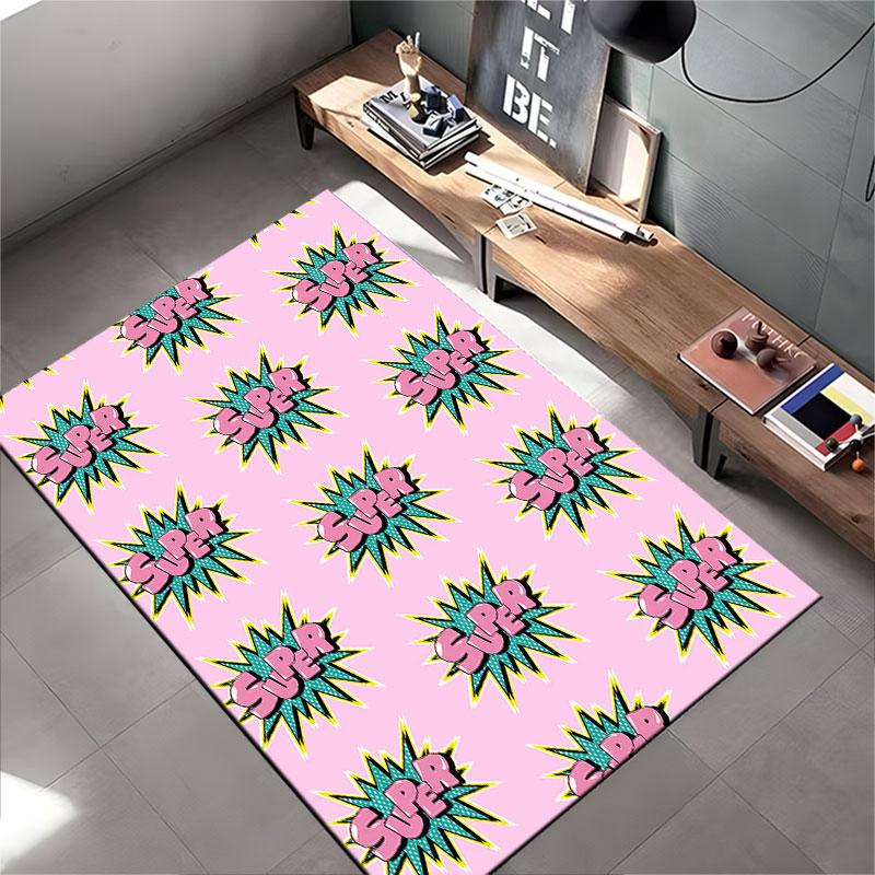 Super Comic Pop Art Carpet Suitable As a Non-slip Mat for the Living Room or Bedroom Sofa