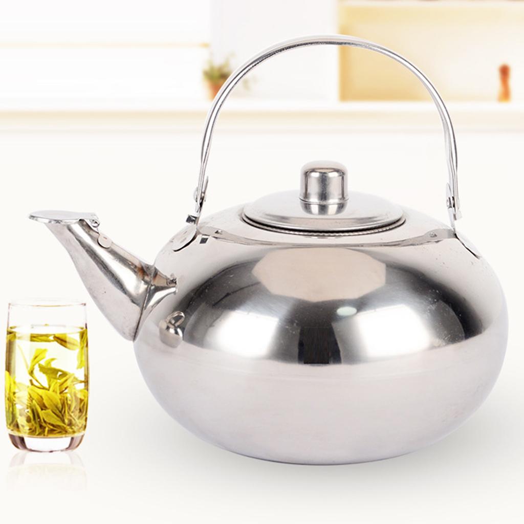 Pot With Tea Strainer Infuser Kitchen Stainless Steel 1.5L 2L