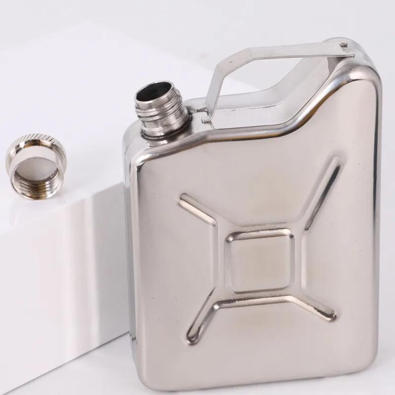 5 Oz Thickened Stainless Steel Portable Carry-on Outdoor Wine Set Steel Oil Pot Oil Type Wine Pot Camping Cookware