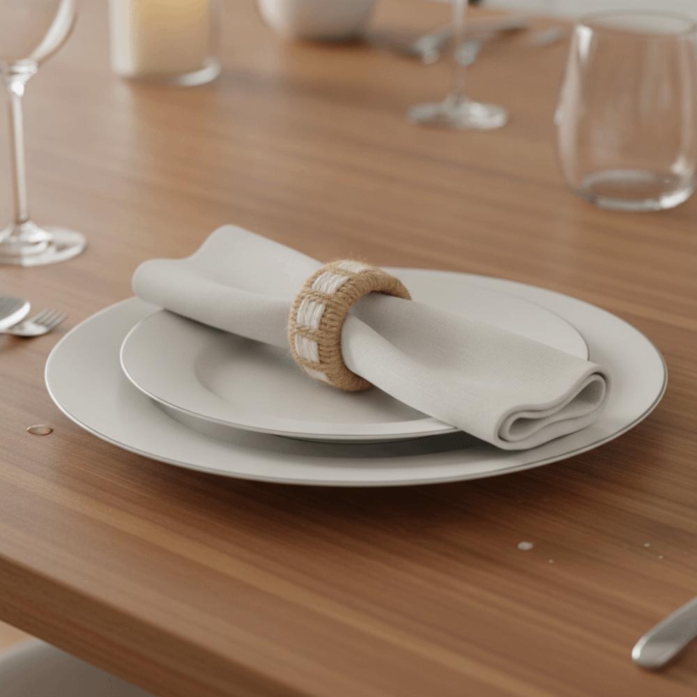 6 Piece Rustic Style Cylinder Napkin Ring Woven Dinning Towel Ring Natural Napkin Buckle  Banquet