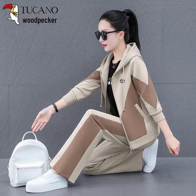 Women's Plus Size Hooded Sweatshirt & T-shirt Sportswear Set