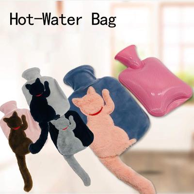 Wiwilys Hot Water Bottle With Plush Cat Cover Rubber Hot Water Bottle Hand Warmer Hot Water Bag For Neck Shoulders Foot Warmer Menstrual Cramps