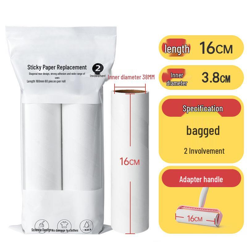 Pet Hair Remover Lint Roller with Angled Tear-Off Adhesive - No Marks, No Damage