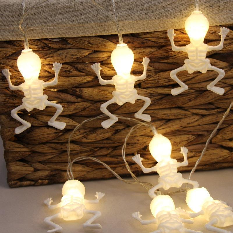 Halloween light string, skull string light, ghost festival horror decoration, holiday light, battery powered Halloween home decoration