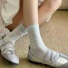 Leichte Kinder-Frotteesocken aus Seide für Frühling und Sommer mit kühlendem und atmungsaktivem Design, Wadenhöhe, einfarbig.