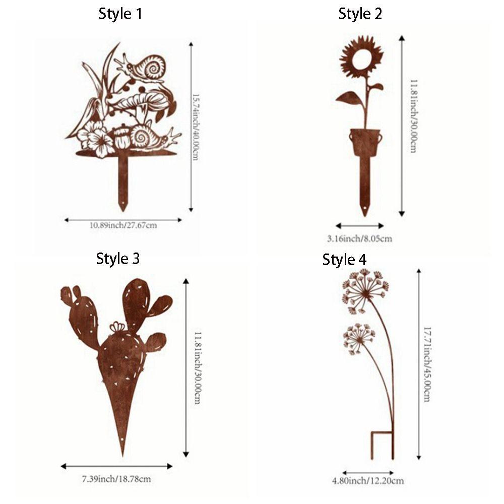 Antique Design Decorative Garden Stakes Metal Floor Plugs Ground Stake  Flower Pot