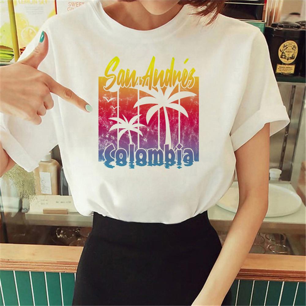 Colombia Tee Women Streetwear T-shirts Girl Anime Graphic Harajuku Clothing