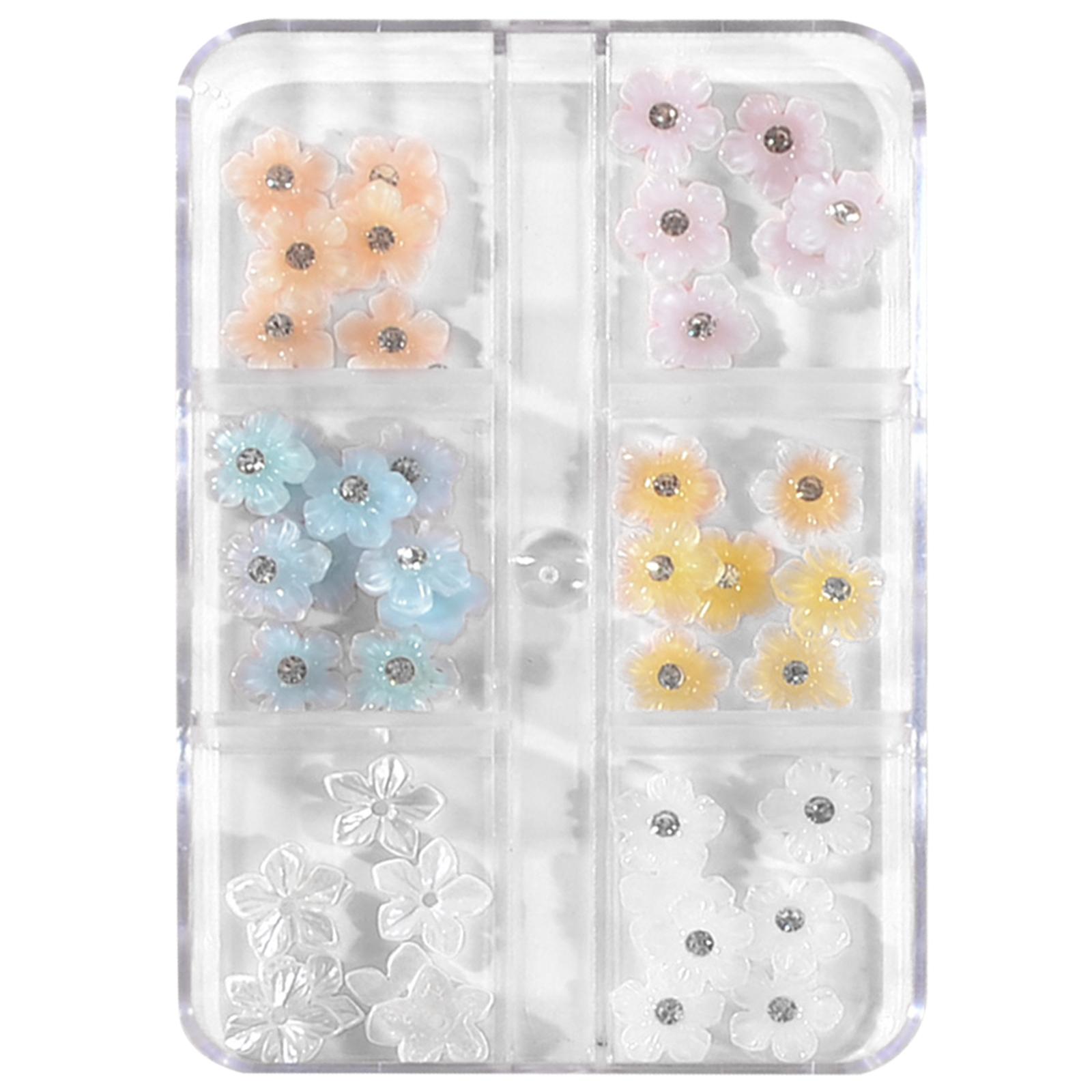 

1 коробка 3D Цветочные украшения для ногтей Стразы для творчества Аксессуары для дизайна ногтей Украшения из смолы для энтузиастов ногтей