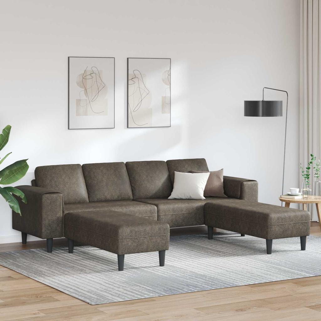 Living Room Sofa 3 Pcs Dark Grey