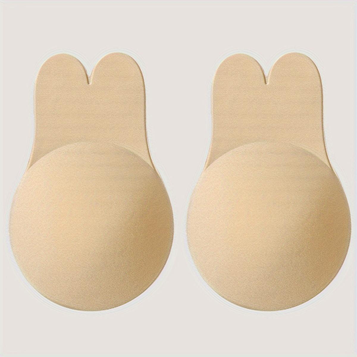 2Pieces Of Women S Breathable Lift-Up Breast Pads, Self-Adhesive Silicone Strapless Invisible Bra Pads, Reusable Adhesive Breast Lift Tape, Rabbit S cup светло-бежевый