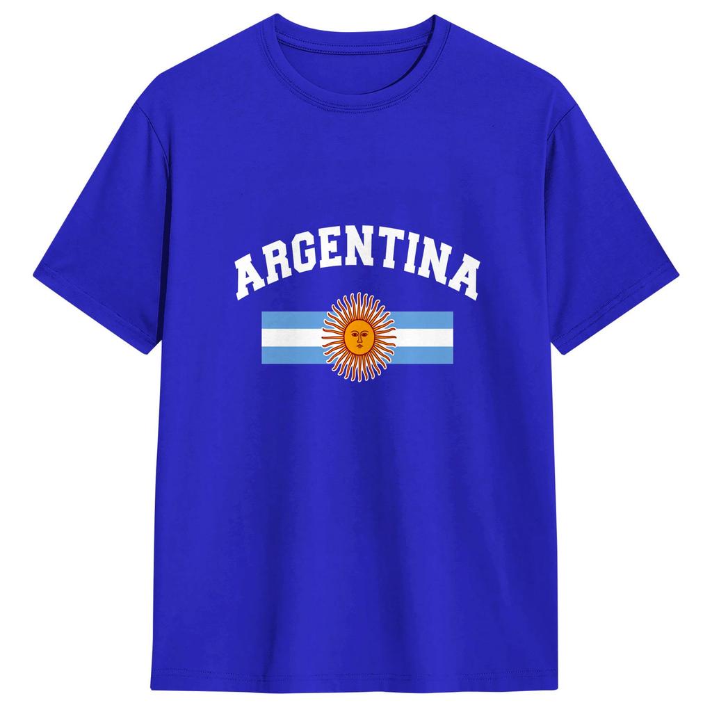 Streetwear T Shirt Summer Argentina Flag Leisure TShirts Pure Cotton Tshirt for Unisex Casual Cheap Print Short Sleeve Top Tees