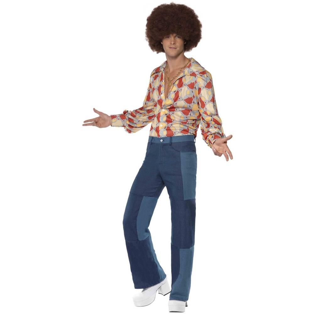 Smiffys Mens 70s Deluxe Flared Trousers