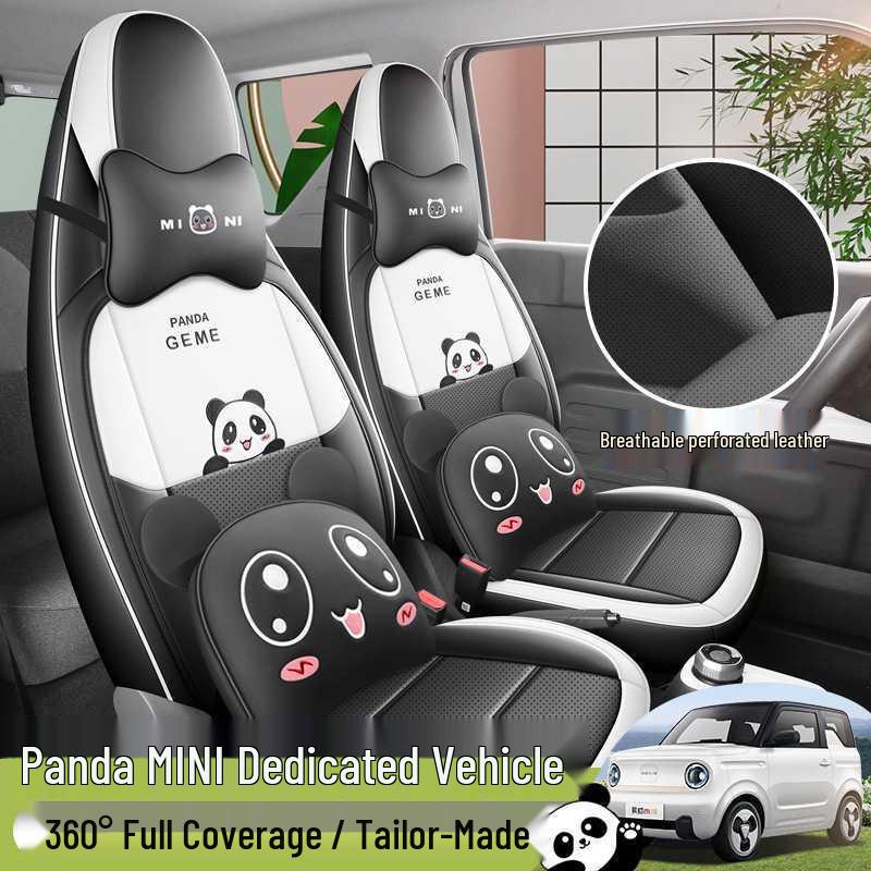 2026 Panda Mini Energetic Bear Car Seat Cover - Full Coverage Cartoon Cushion