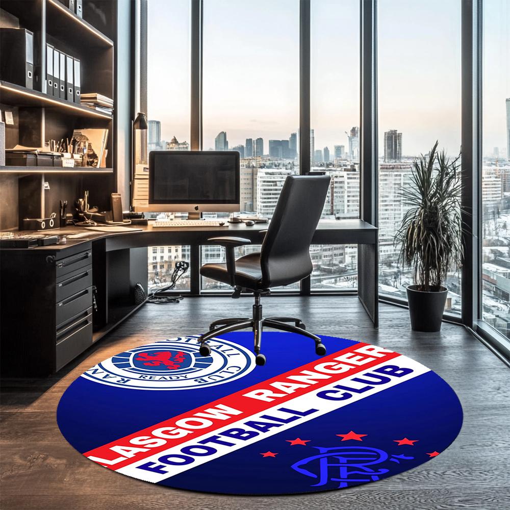 Rangers F.C Printed Round Rug Carpet Chair Rug Area Rug Entryway Doormats,for Office Chair Living Room Bedroom Kitchen Room.