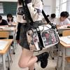 Nuova Borsa a Spalla Ita Y2K Grande Capacità Sportiva Borsa a Tracolla Ragazze Carine Borsa a Messaggero Trasparente Display Fai-da-te Borse da Pendolare