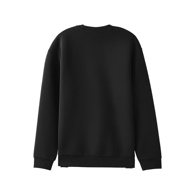 Li Ning Sweatshirts Unisex Black Crew Neck Moderate Regular AWDVG85-1